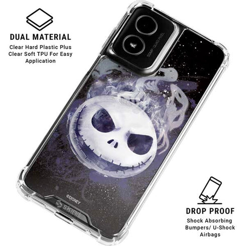 Disney The Nightmare Before Christmas Jack Skellington Face Art Moto G Power 5G (2024) Clear Case