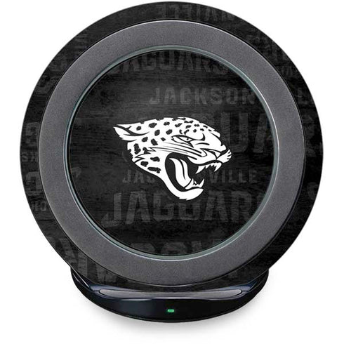 NFL Jacksonville Jaguars Black & White Fast Charge Wireless Charging Stand Skin