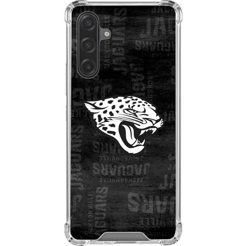 NFL Jacksonville Jaguars Black & White Galaxy A17 Clear Case