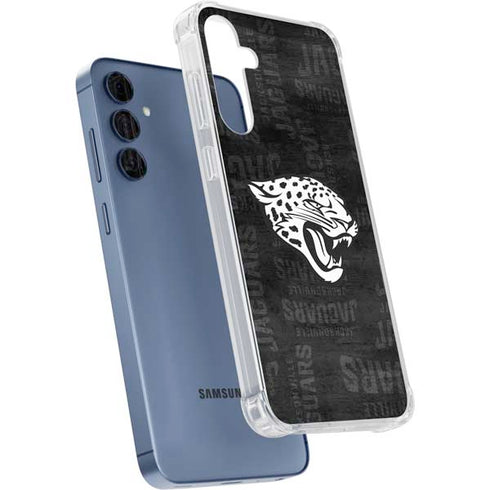 NFL Jacksonville Jaguars Black & White Galaxy A35 5G Clear Case