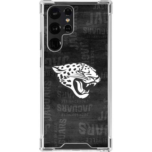 NFL Jacksonville Jaguars Black & White Galaxy S23 Ultra Clear Case