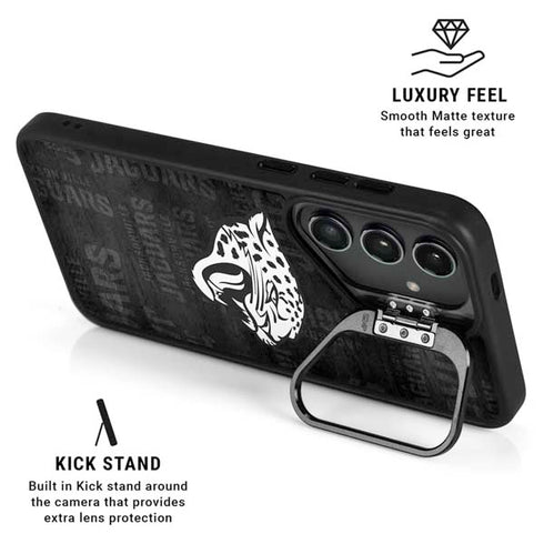 NFL Jacksonville Jaguars Black & White Galaxy S25 Kickstand Case
