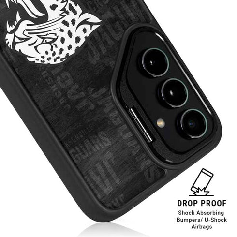 NFL Jacksonville Jaguars Black & White Galaxy S25 Kickstand Case