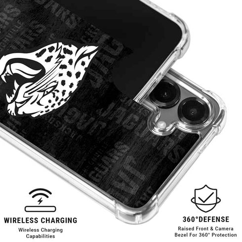NFL Jacksonville Jaguars Black & White Galaxy S26 Plus Clear Case
