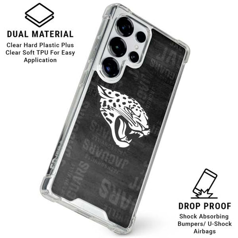 NFL Jacksonville Jaguars Black & White Galaxy S26 Ultra Clear Case