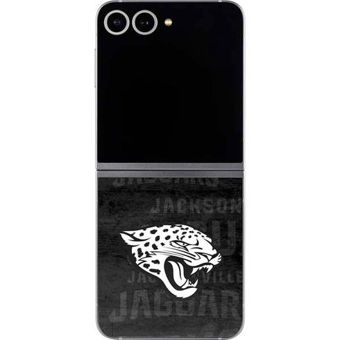 NFL Jacksonville Jaguars Black & White Galaxy Z Flip6 Skin