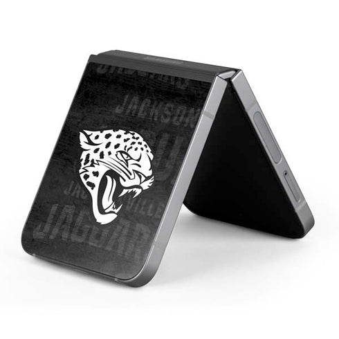 NFL Jacksonville Jaguars Black & White Galaxy Z Flip6 Skin