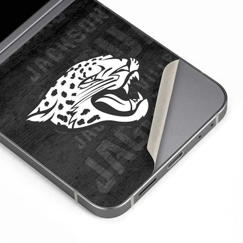 NFL Jacksonville Jaguars Black & White Galaxy Z Flip6 Skin