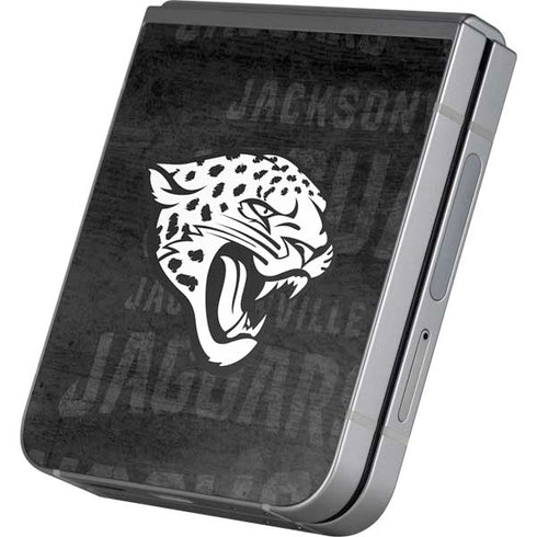 NFL Jacksonville Jaguars Black & White Galaxy Z Flip6 Skin