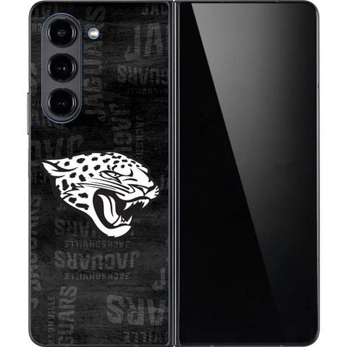 NFL Jacksonville Jaguars Black & White Galaxy Z Fold5 5G Skin