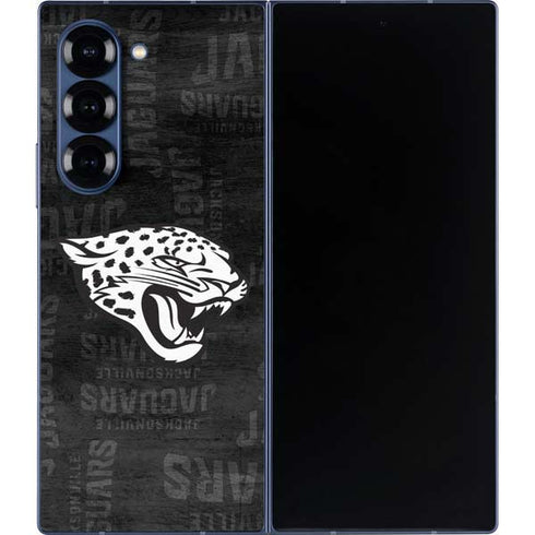 NFL Jacksonville Jaguars Black & White Galaxy Z Fold6 Skin