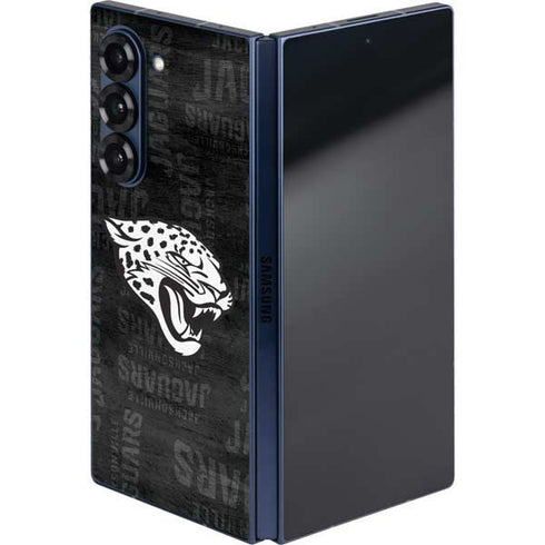 NFL Jacksonville Jaguars Black & White Galaxy Z Fold6 Skin