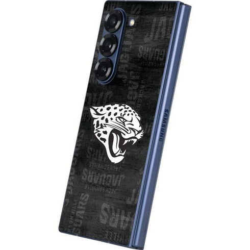 NFL Jacksonville Jaguars Black & White Galaxy Z Fold6 Skin