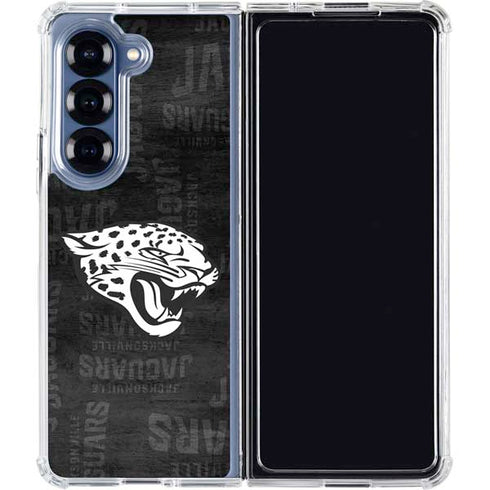 NFL Jacksonville Jaguars Black & White Galaxy Z Fold7 Clear Case