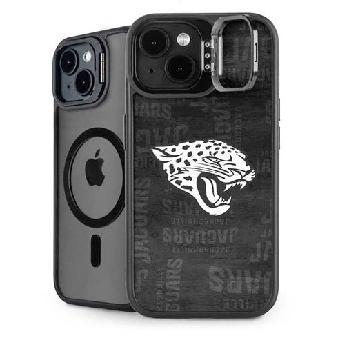 NFL Jacksonville Jaguars Black & White iPhone 14 Plus Kickstand Case