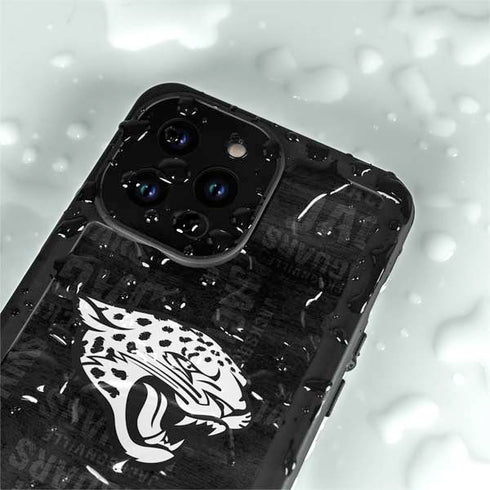 NFL Jacksonville Jaguars Black & White iPhone 15 Pro Waterproof Case