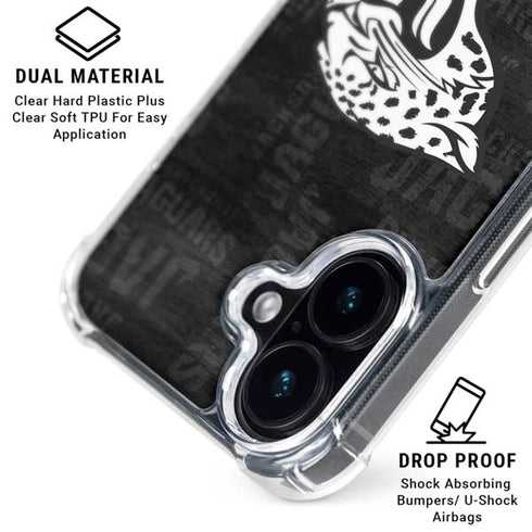 NFL Jacksonville Jaguars Black & White iPhone 16 MagSafe Case