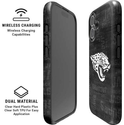 NFL Jacksonville Jaguars Black & White iPhone 16 Magsafe Impact Case