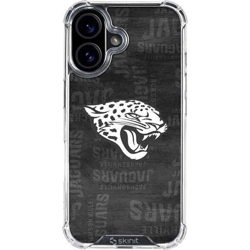 NFL Jacksonville Jaguars Black & White iPhone 16 Plus Clear Case