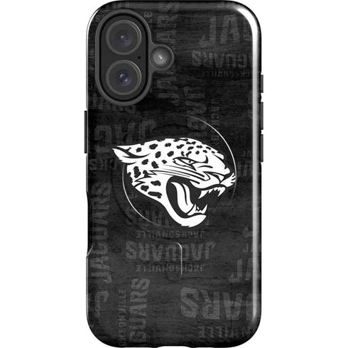 NFL Jacksonville Jaguars Black & White iPhone 16 Plus Magsafe Impact Case