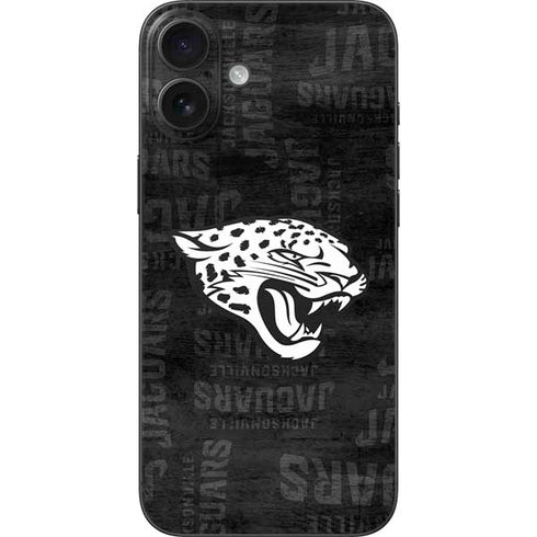NFL Jacksonville Jaguars Black & White iPhone 16 Plus Skin