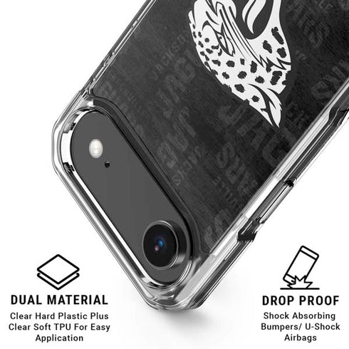 NFL Jacksonville Jaguars Black & White iPhone 17 Air Clear Case