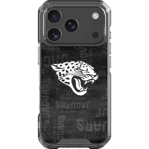 NFL Jacksonville Jaguars Black & White iPhone 17 Pro Clear Case