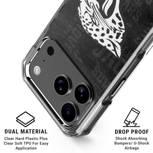 NFL Jacksonville Jaguars Black & White iPhone 17 Pro Max Clear Case