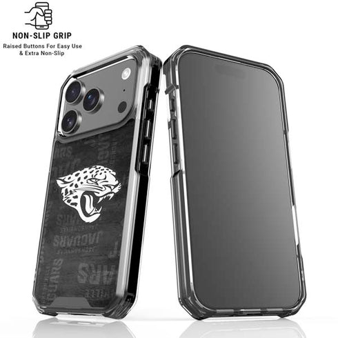 NFL Jacksonville Jaguars Black & White iPhone 18 Pro Clear Case