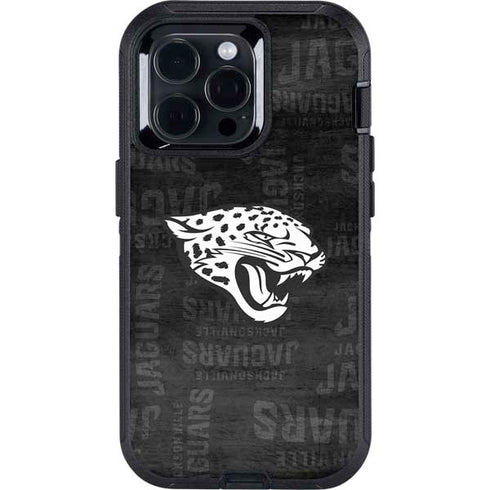 NFL Jacksonville Jaguars Black & White Otterbox Defender iPhone Skin