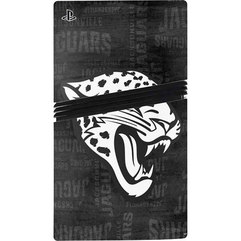 NFL Jacksonville Jaguars Black & White PS5 Pro Disk Console Skin