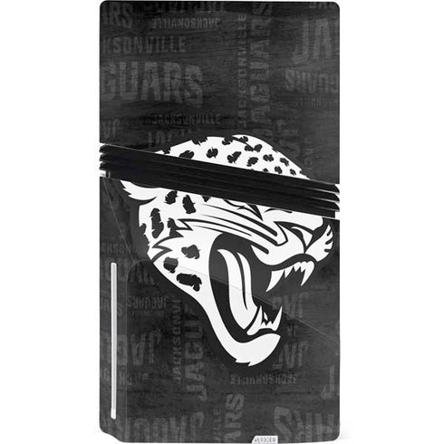 NFL Jacksonville Jaguars Black & White PS5 Pro Disk Console Skin