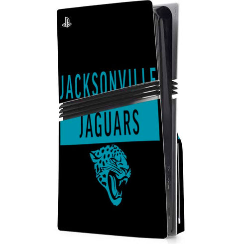 NFL Jacksonville Jaguars Black Performance Series PS5 Pro Disk Console Skin