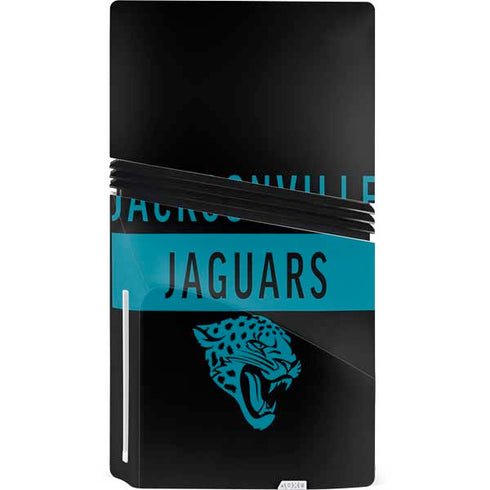 NFL Jacksonville Jaguars Black Performance Series PS5 Pro Disk Console Skin