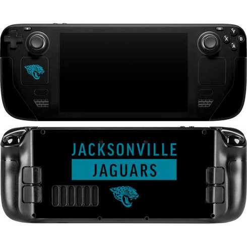 NFL Jacksonville Jaguars Black Performance Series Steam Deck Handheld Gaming Computer OLED Skin