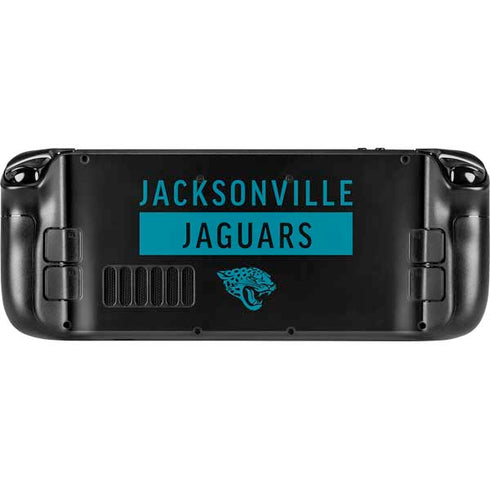 NFL Jacksonville Jaguars Black Performance Series Steam Deck Handheld Gaming Computer OLED Skin