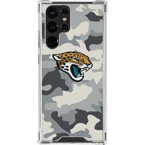 NFL Jacksonville Jaguars Camo Galaxy S23 Ultra Clear Case