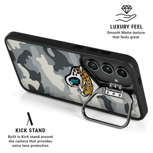 NFL Jacksonville Jaguars Camo Galaxy S24 FE Kickstand Case