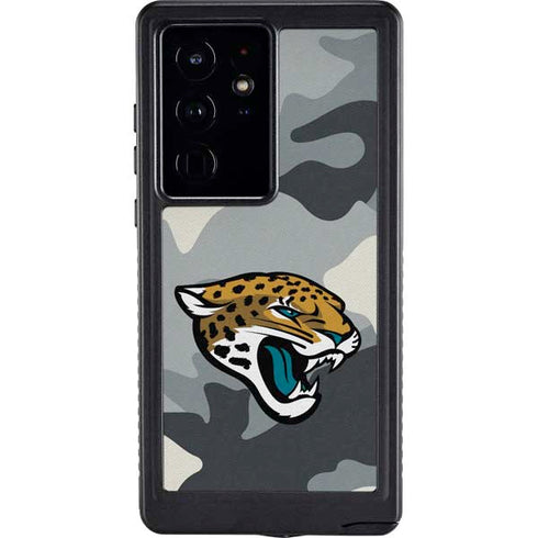 NFL Jacksonville Jaguars Camo Galaxy S24 Ultra Waterproof Case