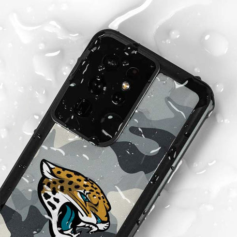 NFL Jacksonville Jaguars Camo Galaxy S24 Ultra Waterproof Case