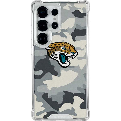 NFL Jacksonville Jaguars Camo Galaxy S25 Ultra Clear Case