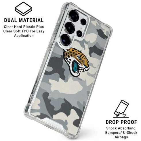 NFL Jacksonville Jaguars Camo Galaxy S26 Ultra Clear Case