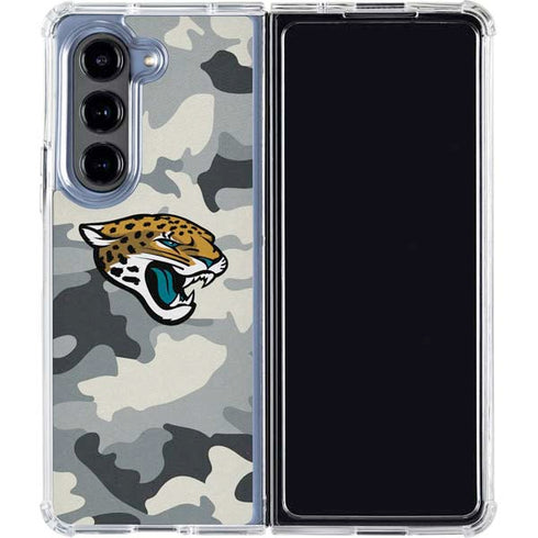 NFL Jacksonville Jaguars Camo Galaxy Z Fold5 5G Clear Case