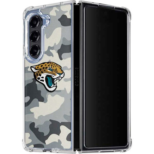 NFL Jacksonville Jaguars Camo Galaxy Z Fold5 5G Clear Case