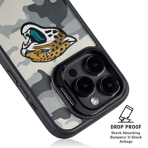 NFL Jacksonville Jaguars Camo iPhone 13 Pro Kickstand Case