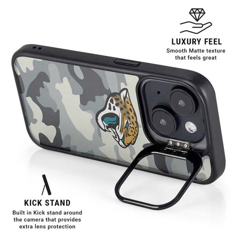 NFL Jacksonville Jaguars Camo iPhone 14 Plus Kickstand Case
