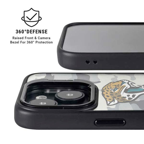 NFL Jacksonville Jaguars Camo iPhone 14 Plus Kickstand Case