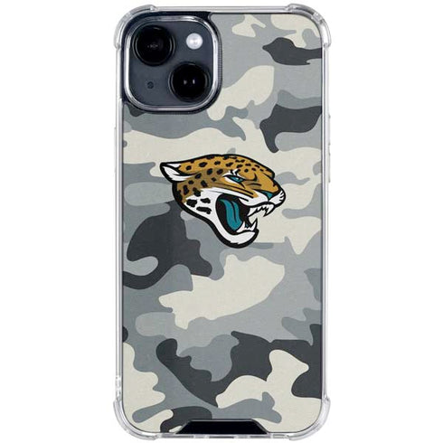 NFL Jacksonville Jaguars Camo iPhone 15 Clear Case