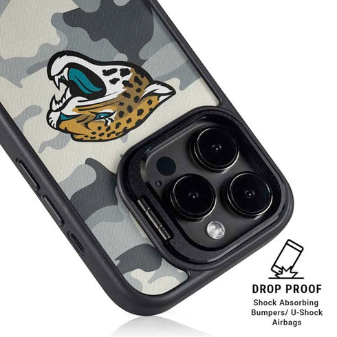 NFL Jacksonville Jaguars Camo iPhone 15 Pro Max Kickstand Case