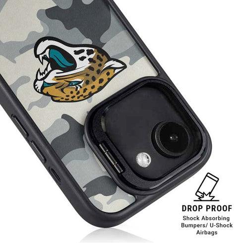 NFL Jacksonville Jaguars Camo iPhone 16e Kickstand Case